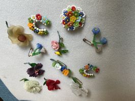 Gablonzer Broschen Blumen-Set