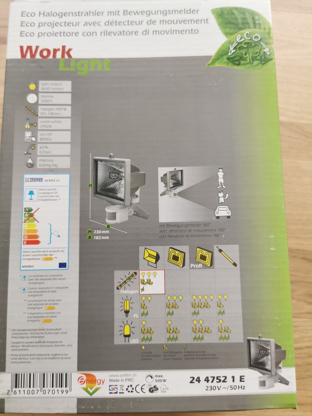 Lampade: 2 Stück, Halogenstrahler mit Bewegungsmelder. – Nuovo e nell'imballaggio originale da Pfäffikon SZ venduto da Maijecka 5