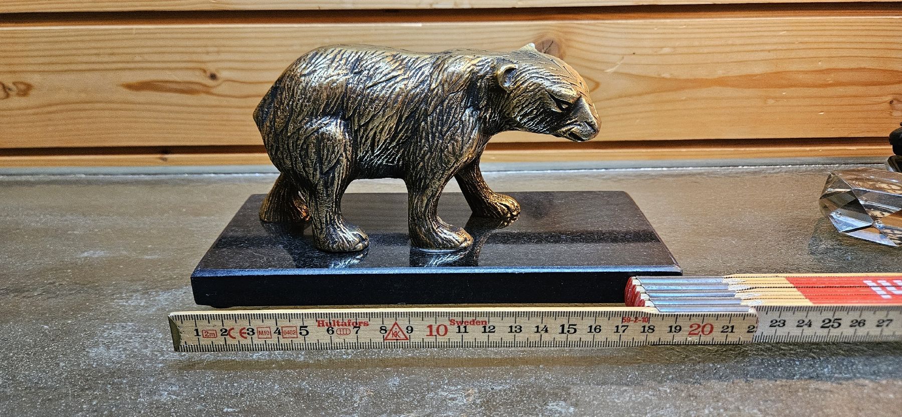 Figuren: Messing Bär auf Granitsockel, 🐻 – Gebraucht aus Bözberg von L-G 2