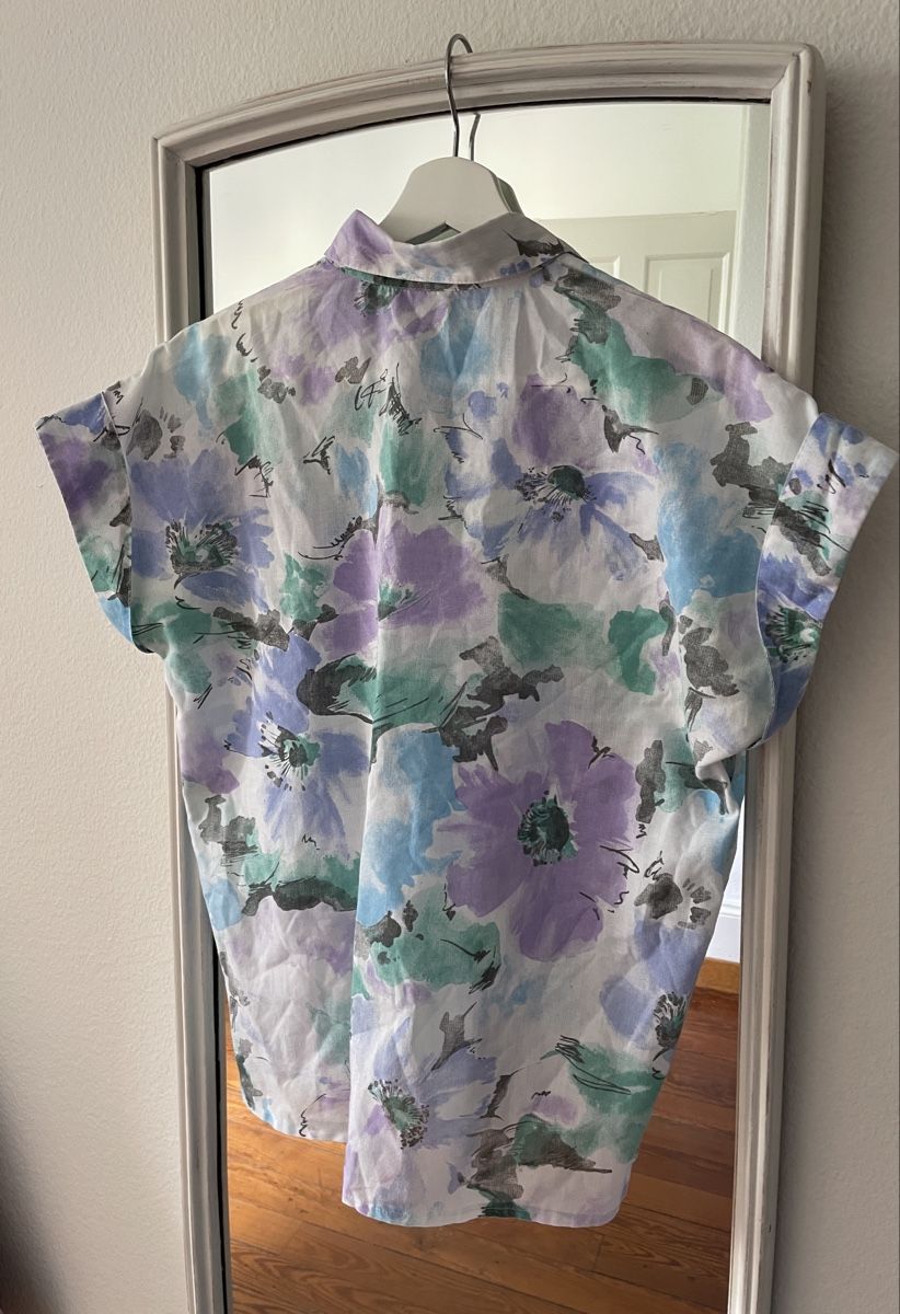 Camicette: Vintage Bluse Kurzarm Blumenmuster – Usato da Bern venduto da Corinn_na 3