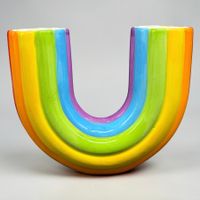Superbe vase Arc-en-ciel céramique émaillée DOIY Design