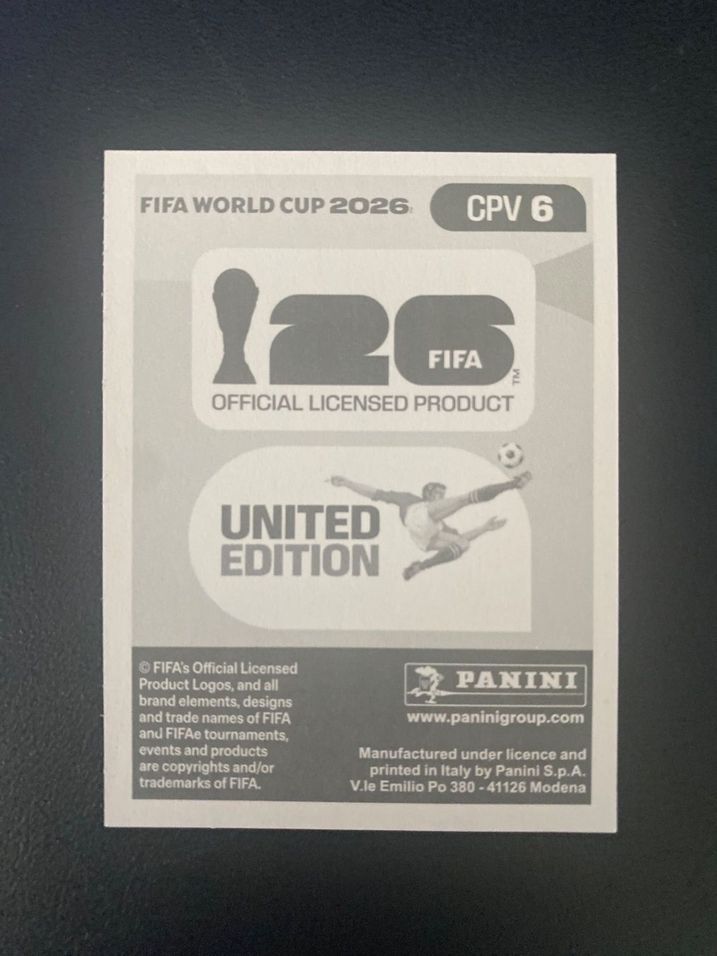 Panini Carte collezionabili: Panini FIFA World Cup Sticker CPV 6 – Nuovo (secondo la descrizione) da Glattbrugg venduto da riseca 1