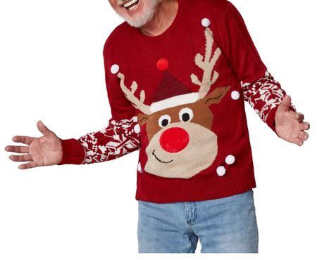 neuer unisex Weihnachtspullover Rudi Rentier Grösse XXL