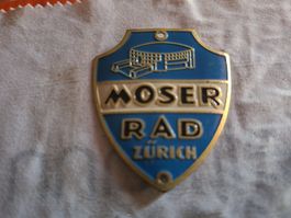 plaquette de cadre vélos farrader oldtimer Moser Zurich rare