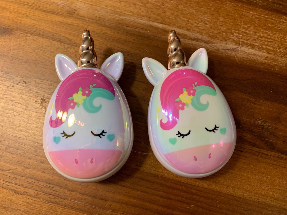 2 Einhorn-Haarbürsten Für Kinder – Mit Regenbogen-Pailletten, Für Trockenes & Nasses Haar, 18,5 Cm Lang