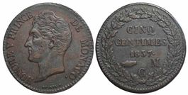 Monaco, Honoré V, 5 Centimes 1837 C