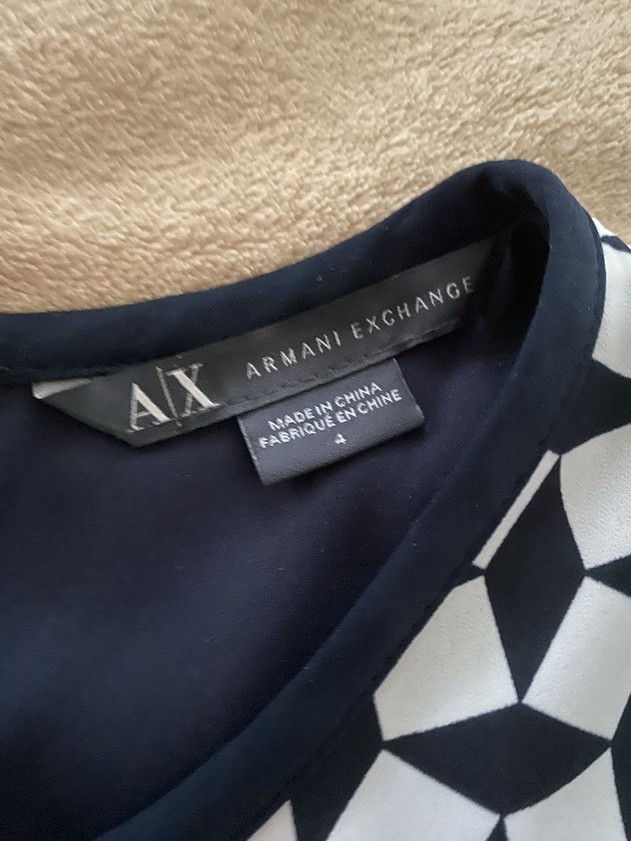 Armani Kleider: Armani Exchange Dress, Size 4 USA, Navy & White Patterned – Gebraucht aus Zollikerberg von mvm_68rc 2