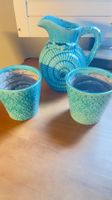 Krug mit 2 Töpfen Farbe Türkis ein Hingucker