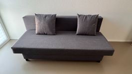 Schlafsofa Dunkelgrau, 190 x 130cm