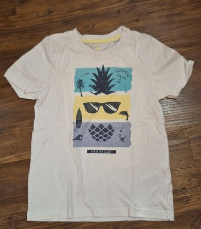 T-Shirt Kinder Weiss Grösse 110/117mit Druck