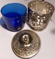 EINZIGARTIGES-2 TEILIGES-TRINK-GLAS-AUSSEN--DURCHLÖCHERT