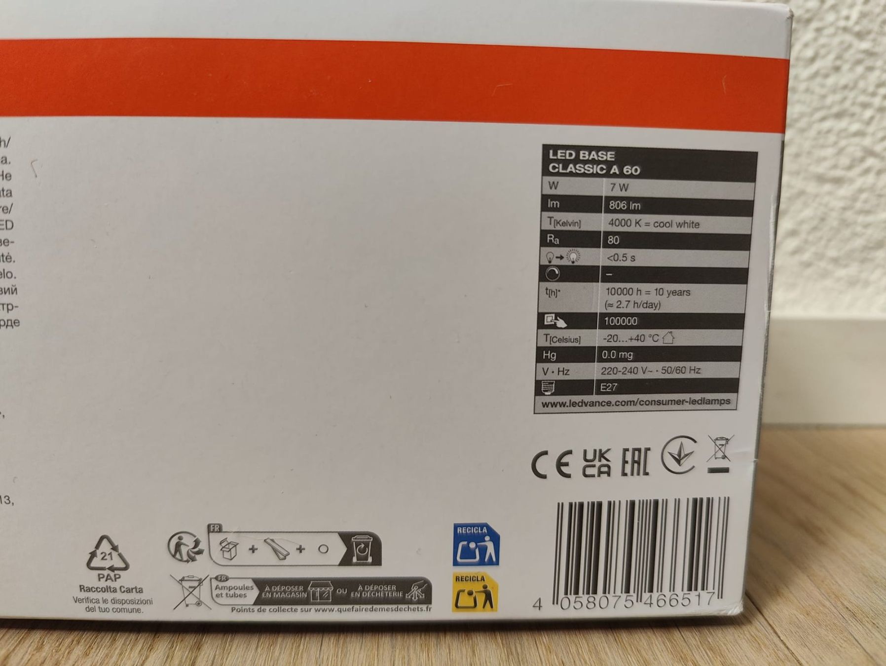 Osram Lampade: OSRAM LED Base Classic A60, 7W, 4000K, E27, NEU – Nuovo e nell'imballaggio originale da Rotkreuz venduto da marclooo 4