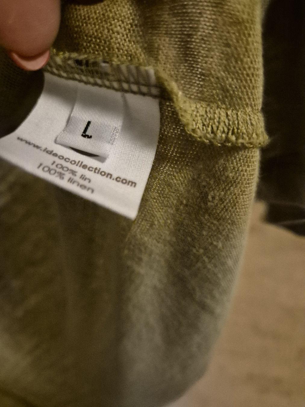 Giacche: Damen Strickjacke Khaki Grösse L Leinen 100% – Usato da Herrliberg venduto da SELENONAUTKA 2