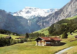 ADELBODEN Bauernhaus mit Wildstrubel - Stempel Alpina