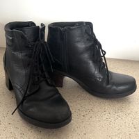 Clarks Leder Stiefeletten Schwarz Gr. 37