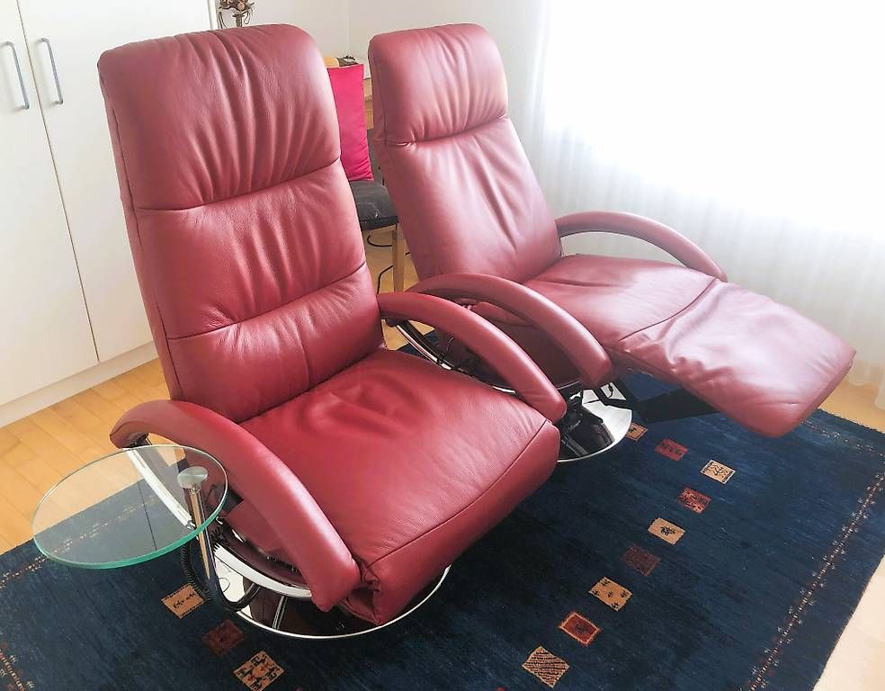 Poltrone: Relaxsessel Strässle mit Massagefunktion, Leder soft – Usato da Cham venduto da Erneli.2404 1