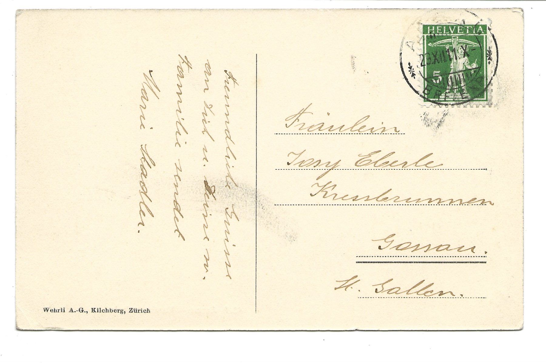 Cartoline postali: Aarau (AG) Kantonsschule - Eingangstor - 1911 – Usato da Engelburg venduto da Cartophil 1