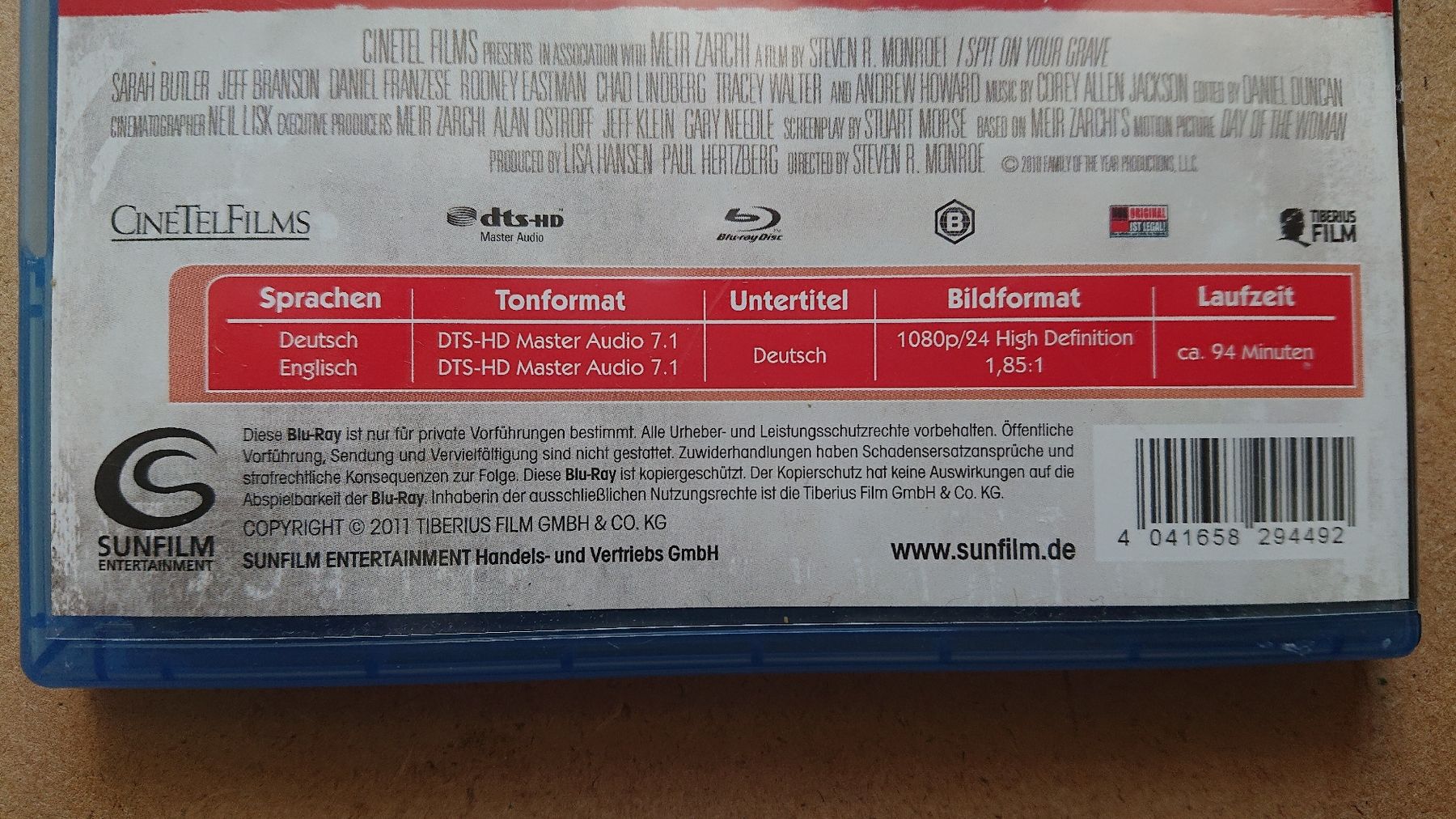 Alle DVDs: I Spit On Your Grave Blu-ray  – Gebraucht aus Chur von FreakofRarity 2
