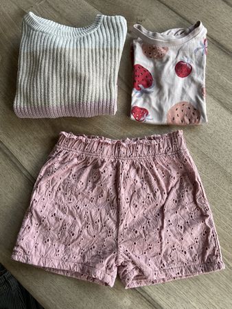 Kleiderset Mädchen Shorts T-Shirt Pullover Gr. 116-128
