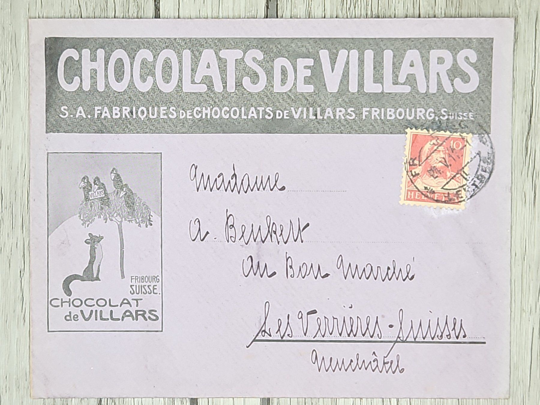 Alle Briefmarken: CL07 Enveloppe + Timbre Suisse 1917 – Gebraucht aus Cousset von Patrick_Collections