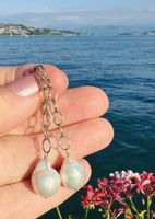 Baroque Pearl Drop Earrings Gold Plated