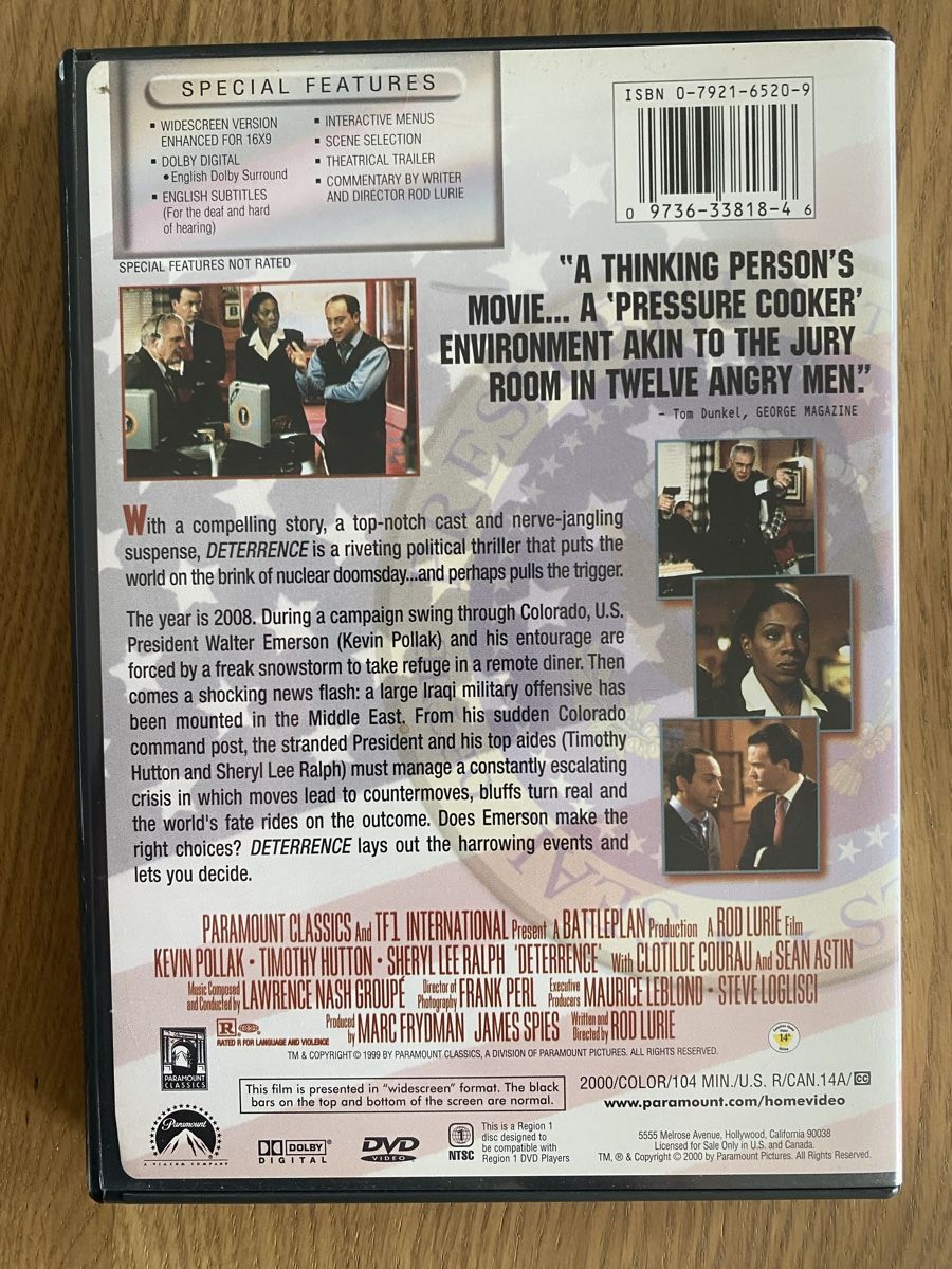 Tous les DVDs: Deterrence DVD - Code 1 – D'occasion à Rüschlikon par Granulat204 1
