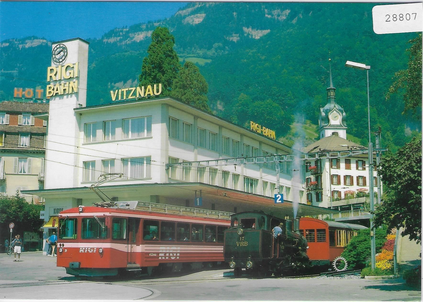 Cartoline postali: Vitznau-Rigi-Bahn - Dampflok Nr. 17 – Usato da Ettingen venduto da Kartenplanet