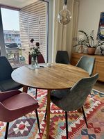 Runder Tisch aus Massivholz, modernes Design, 120cm