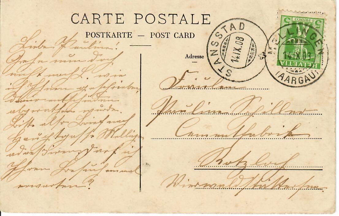 Cartes postales: Gruss aus Mellingen  1908 – D'occasion à Hochdorf par Ziegel-16 1