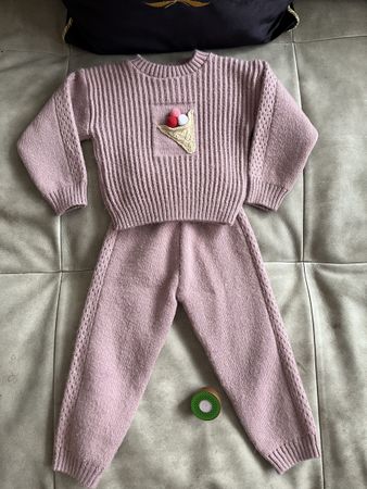 Woll-Acryl-Anzug mit Eis für kleine Mädchen!Gr.86-92