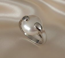 Silberring 925 mit Echt Perlen, modern & dezent - Neu