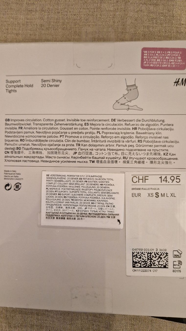 H&M Calze & Collant: 5 Pack neue, schwarze Strumpfhosen, 20 Den, Grösse S – Nuovo e nell'imballaggio originale da Laupen BE venduto da Vogilny24 1