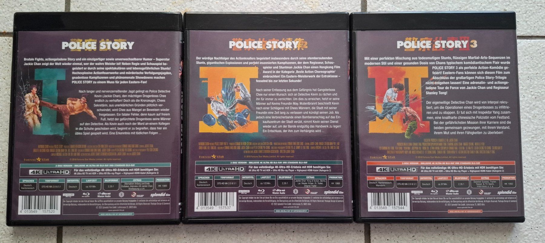 Tutti i DVDs: Police Story 1-3 4K UHD Set – Nuovo (secondo la descrizione) da Riehen venduto da DVD-Palace 1