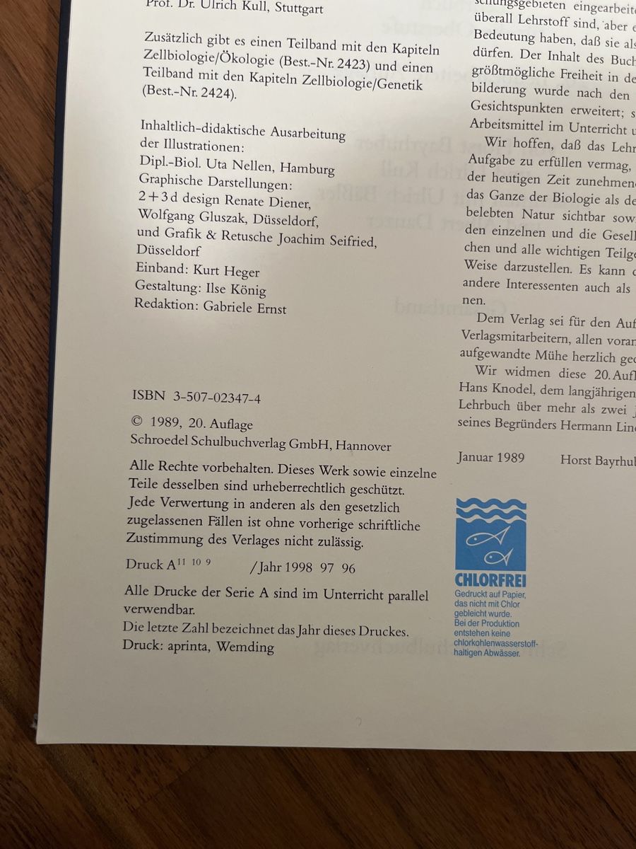 Bücher: Linder Biologie - Metzler – Gebraucht aus Andelfingen von estark 1