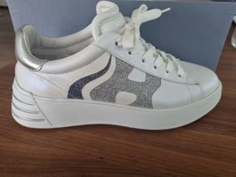 Schöne weisse Hogans mit Glitzer für den Sommer, Grösse 39