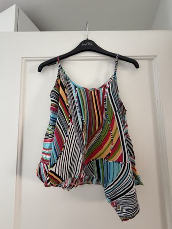 Damen Top mehrfarbig gestreift asymmetrisch guter Zustand