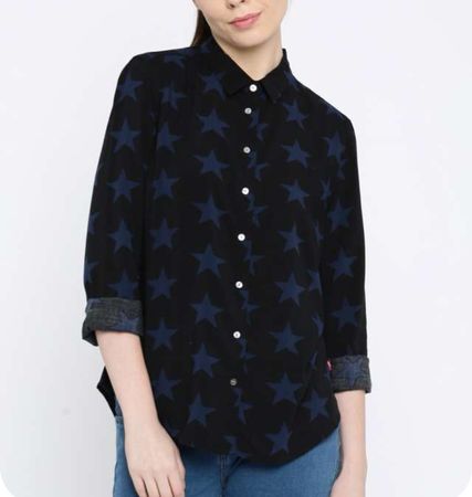 Seidenhemd, Seidenbluse von Levi's mit Sternen