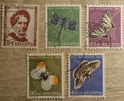 Lote sellos Suiza, Pro juventute 1951.