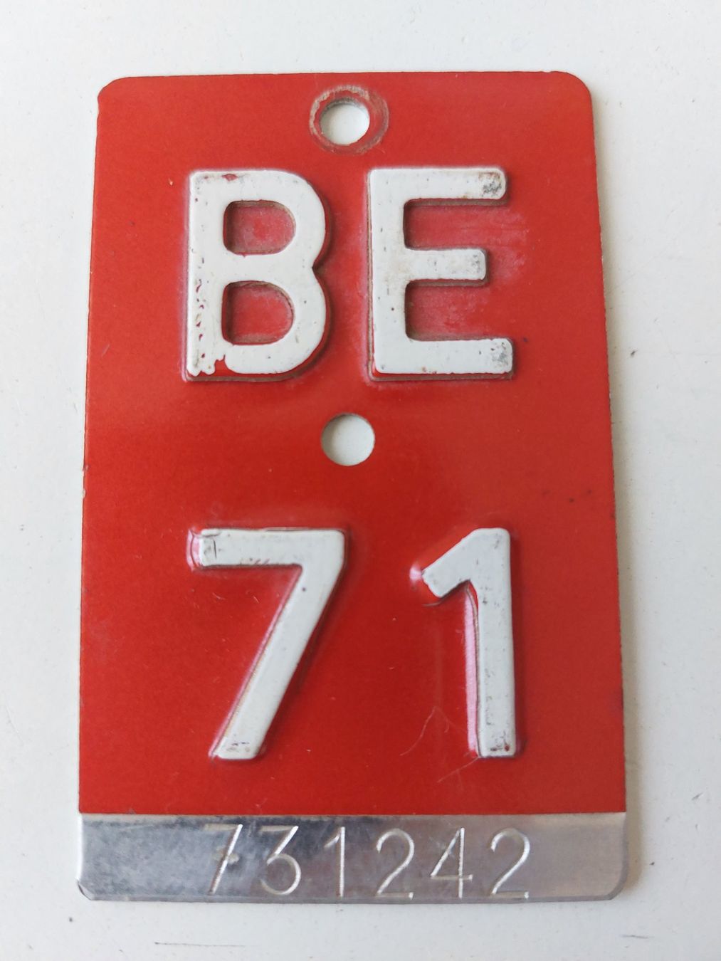 Sachs Insegne: Velonummer BE 71 plaque Velo – Usato da Schenkon venduto da Uhu007