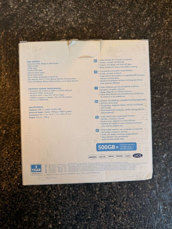 Lacie Dischi rigidi: LaCie hard disk 1TB – Usato da Zürich venduto da elhopper 1
