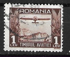 Rumänien 1931: Flugfonds (Flugzeug über Gebirgslandschaft)
