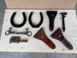 original Schweizer Kavallerie Stollenschlüssel und Hufeisen
