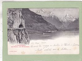 Axenstrasse mit Flüelen und Bristenstock