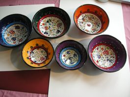 4+2 HÜBSCHE SCHALEN 16 breit/6 cm hoch, HAND MADE GINAR