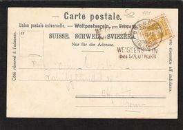 Stabstempel Weissenstein bei Solothurn auf AK,gel. 1.Vl.1908