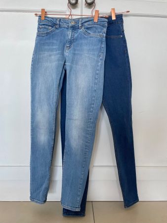 Lot de 2 jeans skinny bleu femme Zara - Taille 34 (XS)
