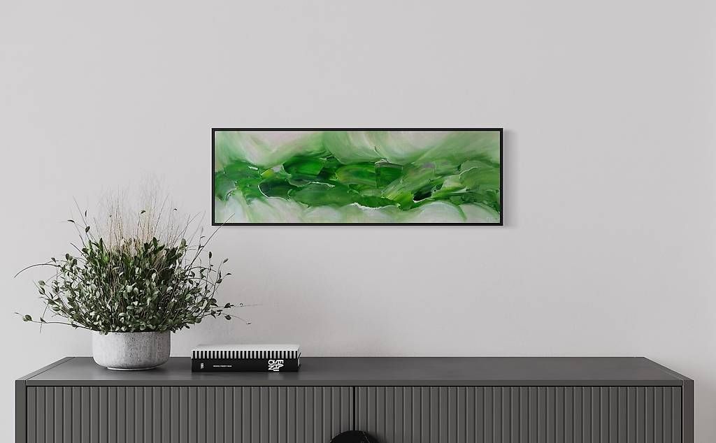 Dipinti: Acrylbild 20x60cm grün – Nuovo e nell'imballaggio originale da Urdorf venduto da manuela4 4