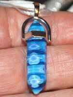 Halskette 32A – Farbiges Glas Säule 32x8mm