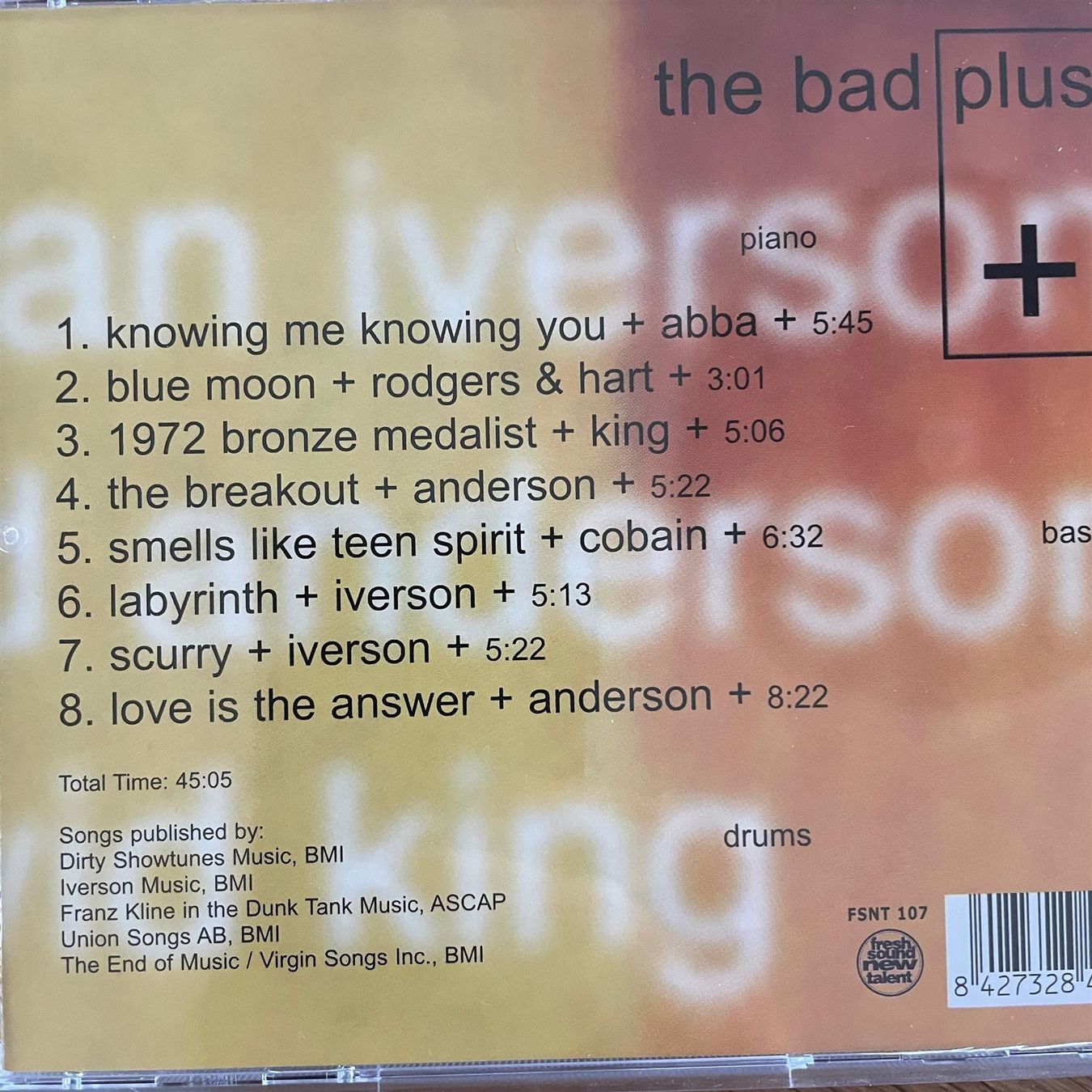 CD: The Bad Plus - David King, Ethan Iverson + (CD FSNT) 2001 – Usato da Zug venduto da Mirare9 1