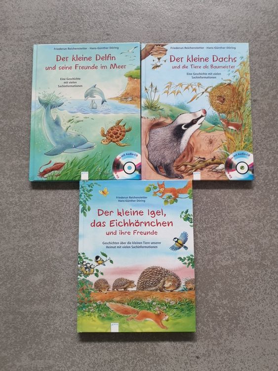 Lot De 6 Livres Allemands Pour Enfants Sur Les Animaux (RDA) : Pingouin, Triton, Chat Sauvage, Papillon, Chimpanzé